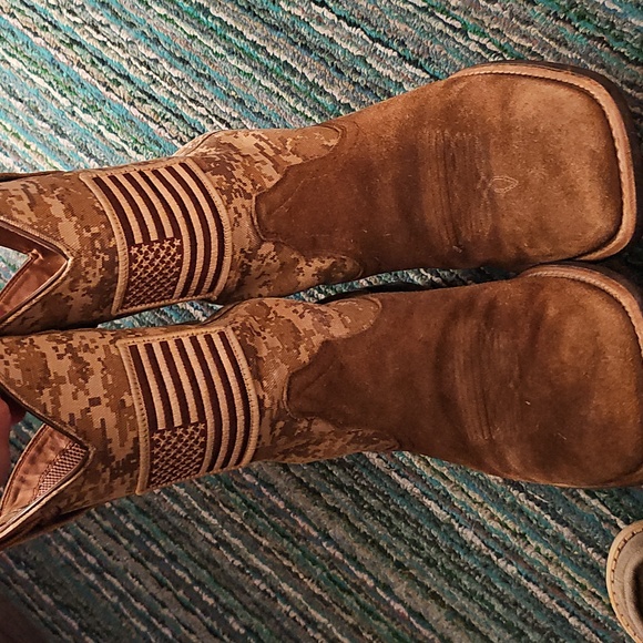 Ariat Men's Sport Patriot Western Boots - Antique Mocha Suede - Square Toe - Picture 2 of 11